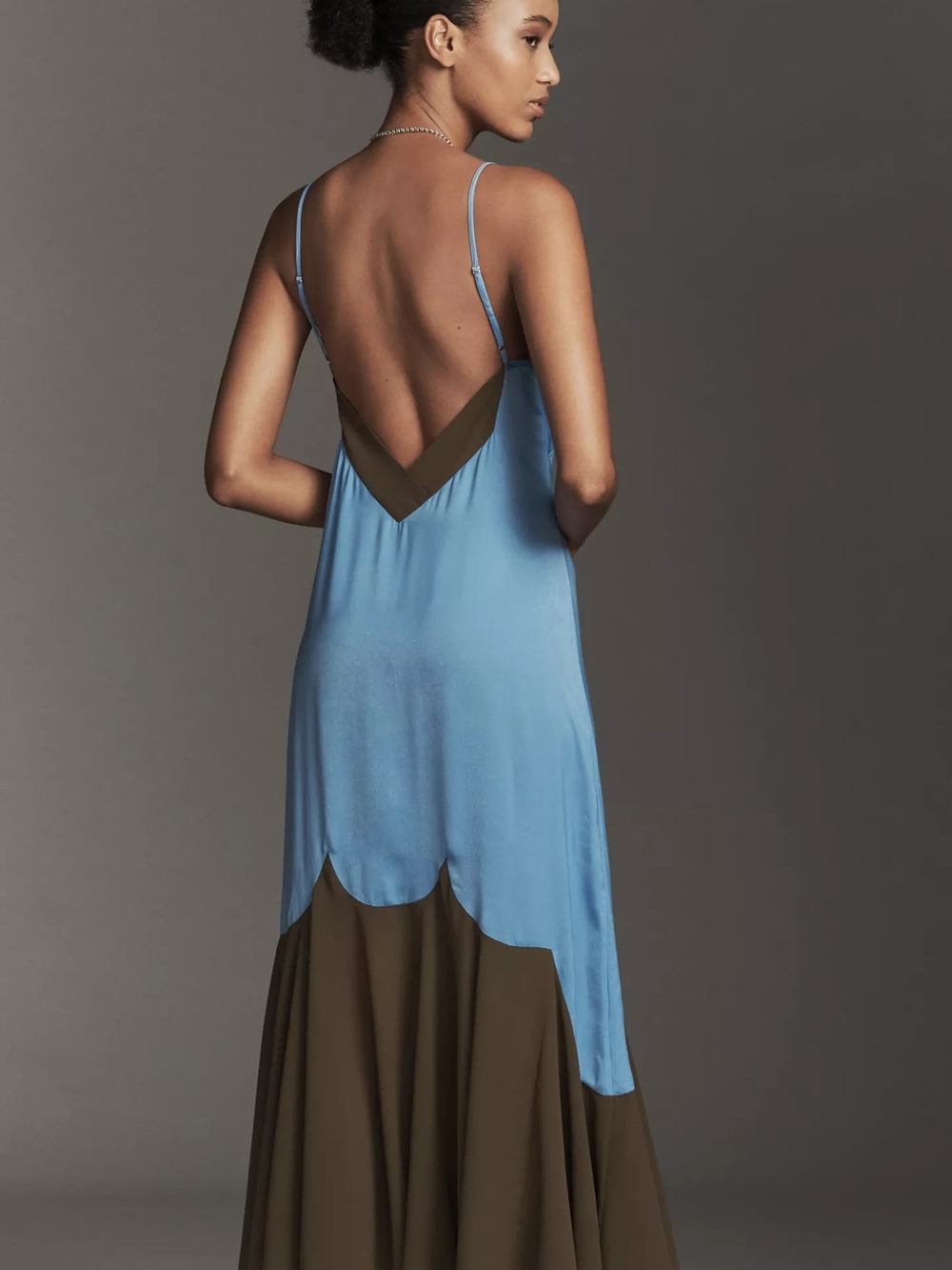 Anthropologie LyreBird Cowl-Neck Midi Slip Dress - Picture 3 of 3